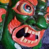 Masque tibétain  sculpté en bois, et peint à la main