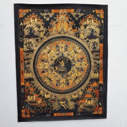 Thangka tibétaine "La vie du Bouddha"