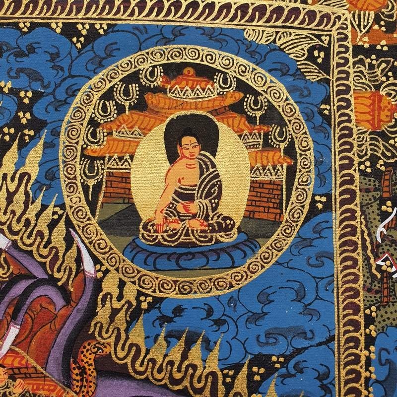 Thangka tibétaine "roue de la vie"