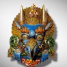 Masque tibétain de Garuda sculpté en bois, et peint à la main
