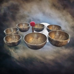 Set de bols 7 chakras tres haut de gamme "Full Moon"