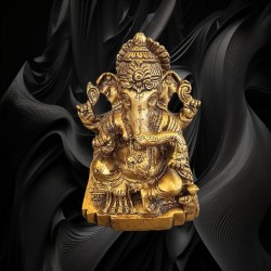Très jolie statue de Dieu Ganesh en finition naturelle