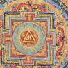 Thangka kalachakra de pâtes à la main par des moines tibétains