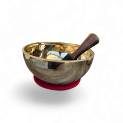 Bol chantant tibétain de qualité shiny en Ré 150 Hertz 1459 G