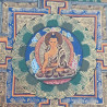 Un mandala de la vie du Bouddha pour cette superbe Thangka tibétaine